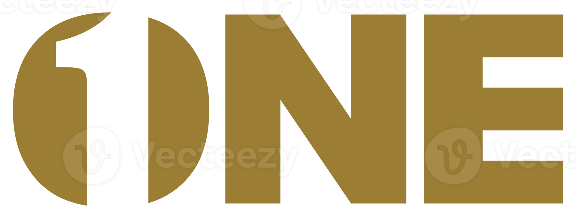 'ONE' Expression Lettering Illustration for Logo, Art Illustration, Pictogram, Apps, Website or Graphic Design Element. Format PNG