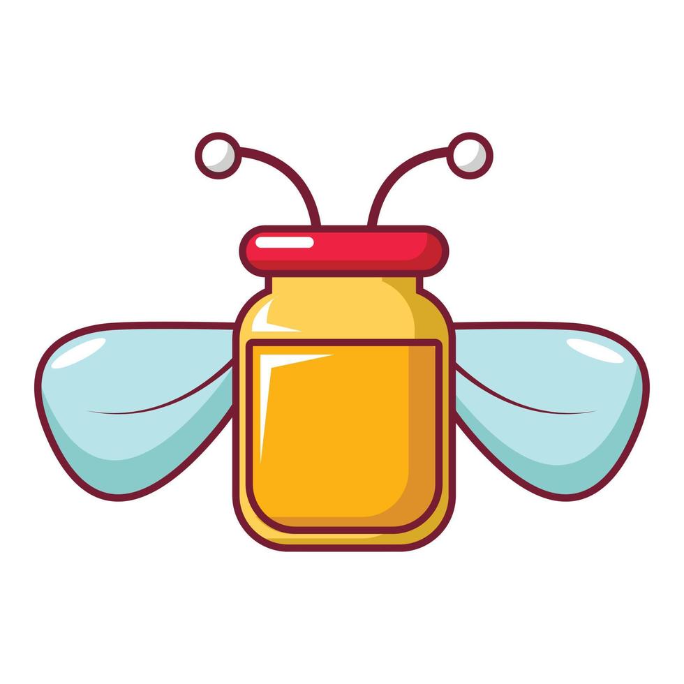 Jar of honey icon, cartoon style vector