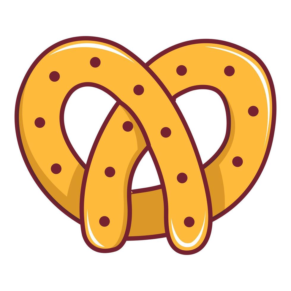 icono de pretzel, estilo de dibujos animados vector