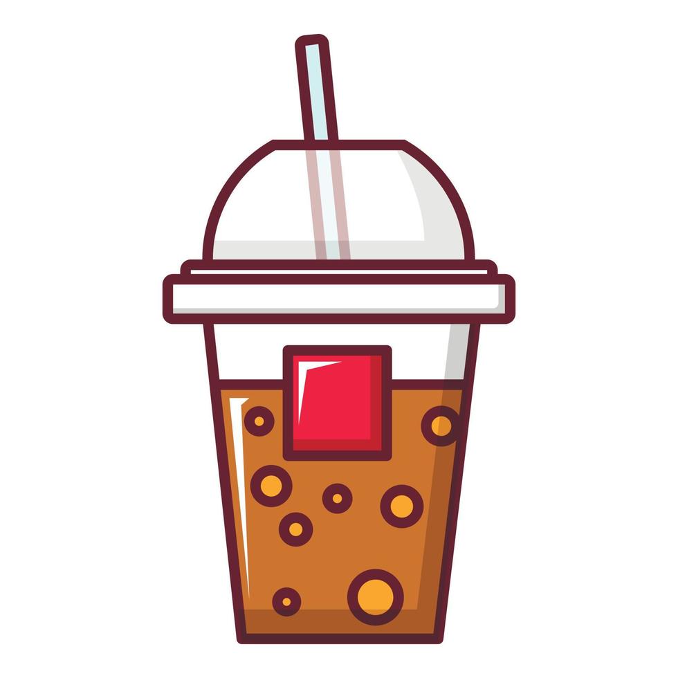 Paper cup icon, cartoon style vector