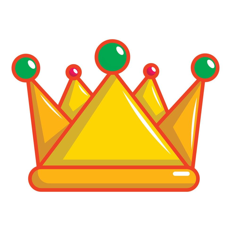icono de corona real, estilo de dibujos animados vector