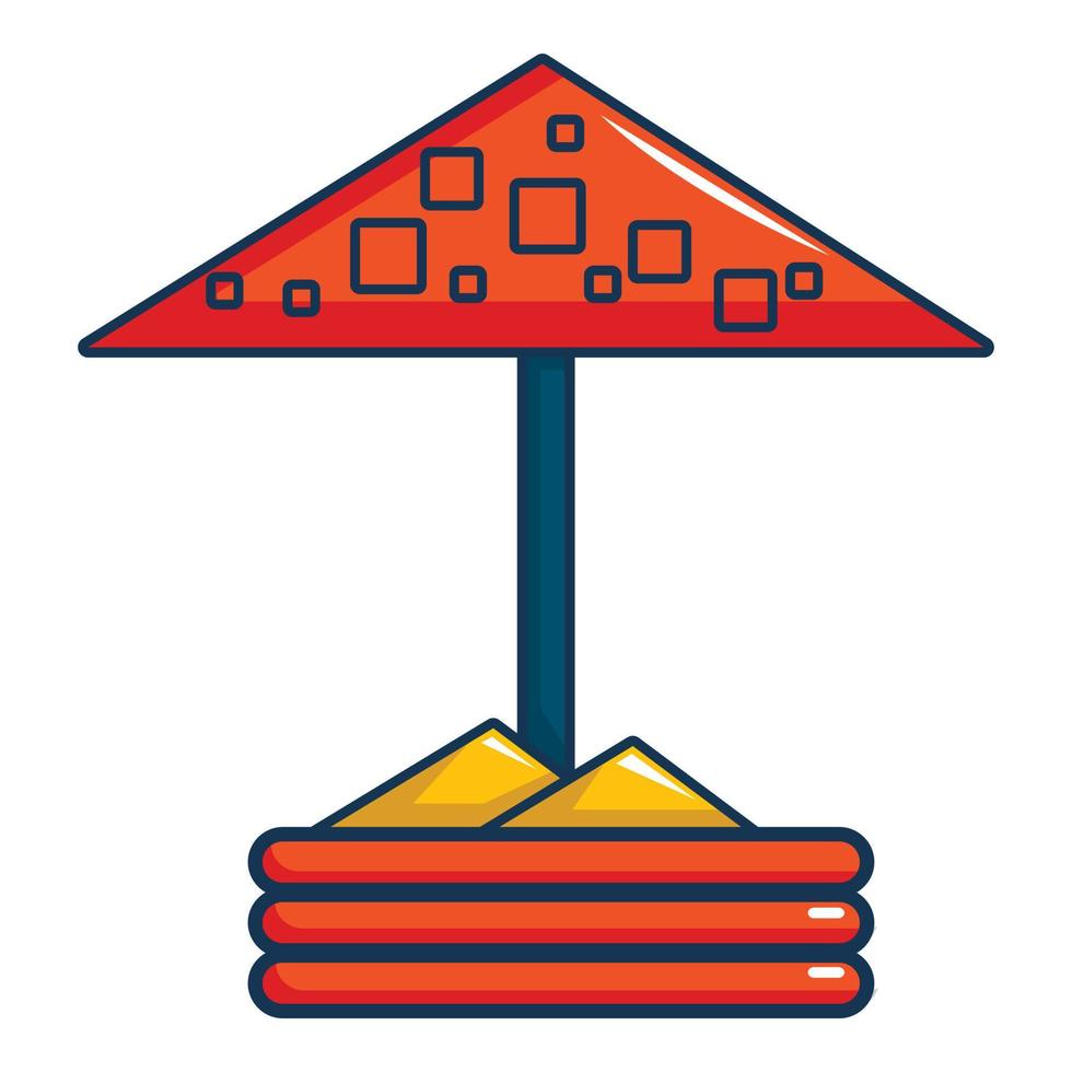 Sandbox with red dotted umbrella icon vector