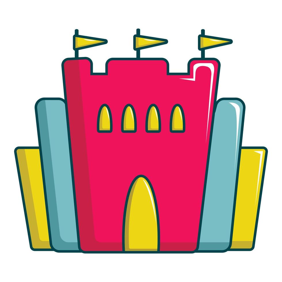 Princess castle icon, cartoon style vector