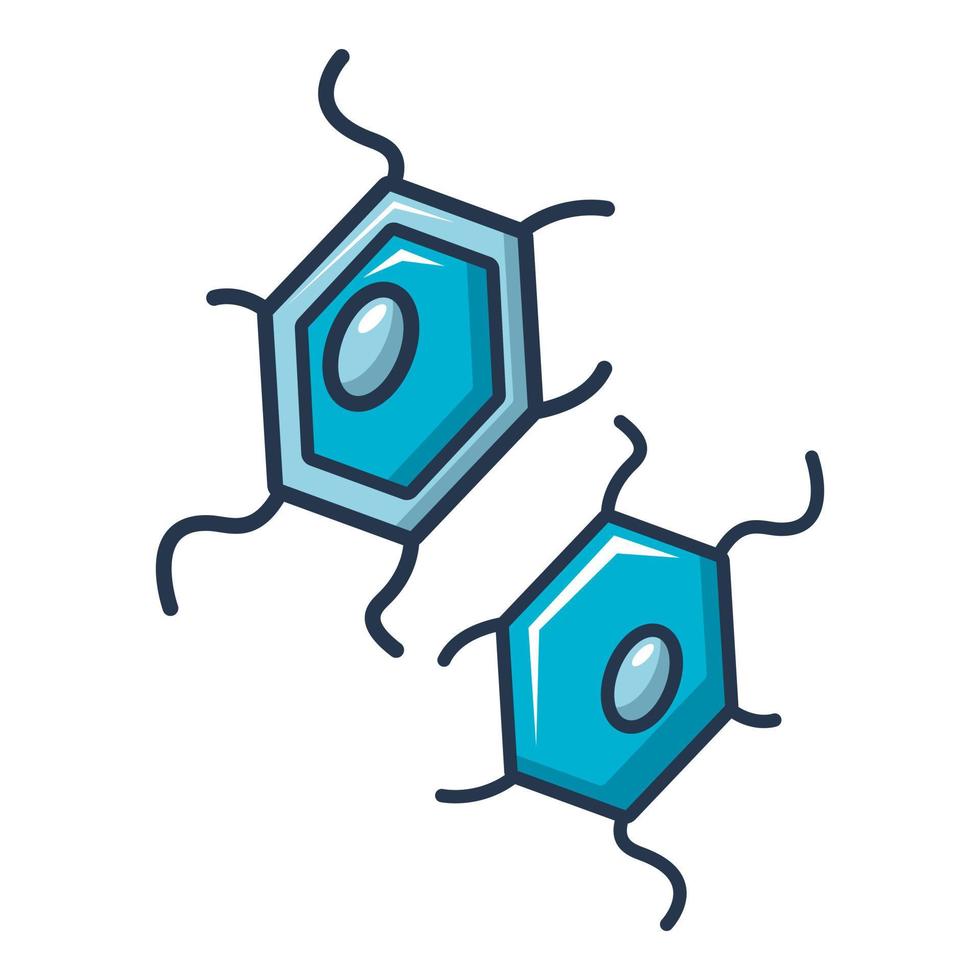 Bacterial cell icon, cartoon style vector