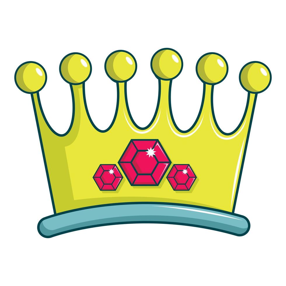 Lady crown icon, cartoon style vector