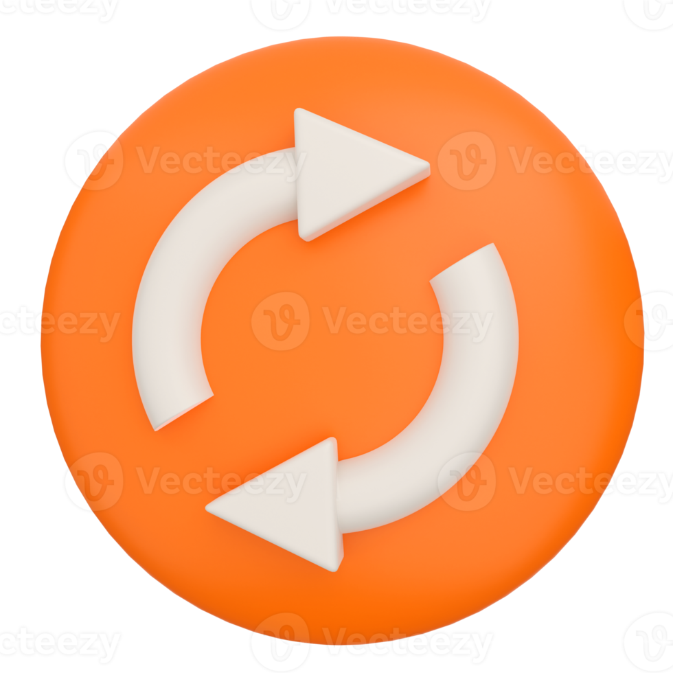 Loop Button. 3D rendering. 15096340 PNG