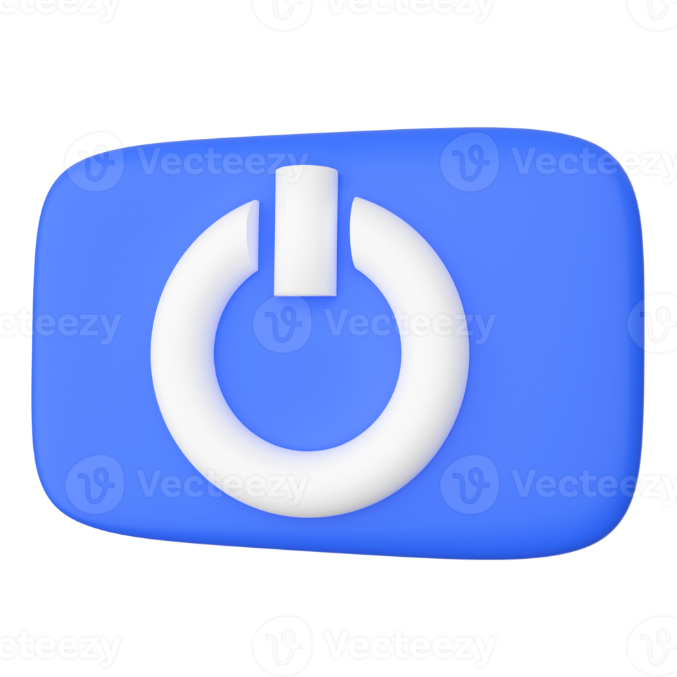 Power Button. 3D rendering. png