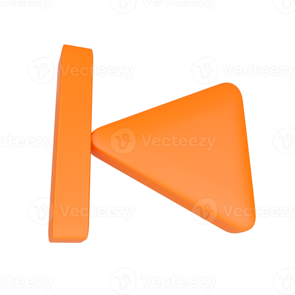 Previous Button. 3D rendering. png