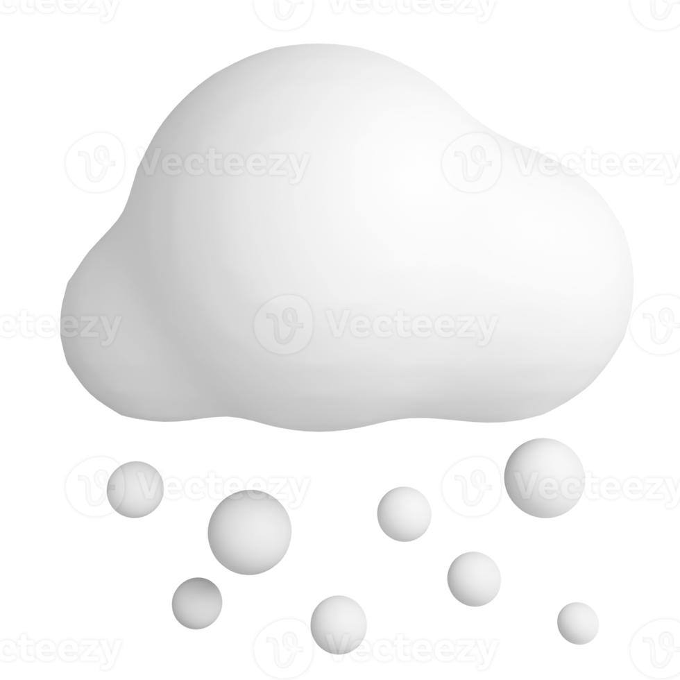 Snowy. 3D weather rendering. png