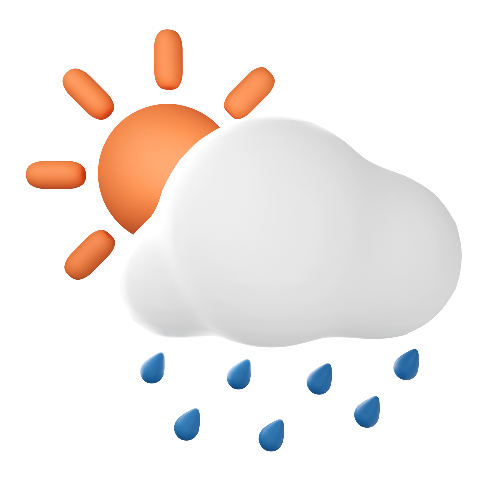  Rainy day. 3D weather rendering. 15096352 PNG