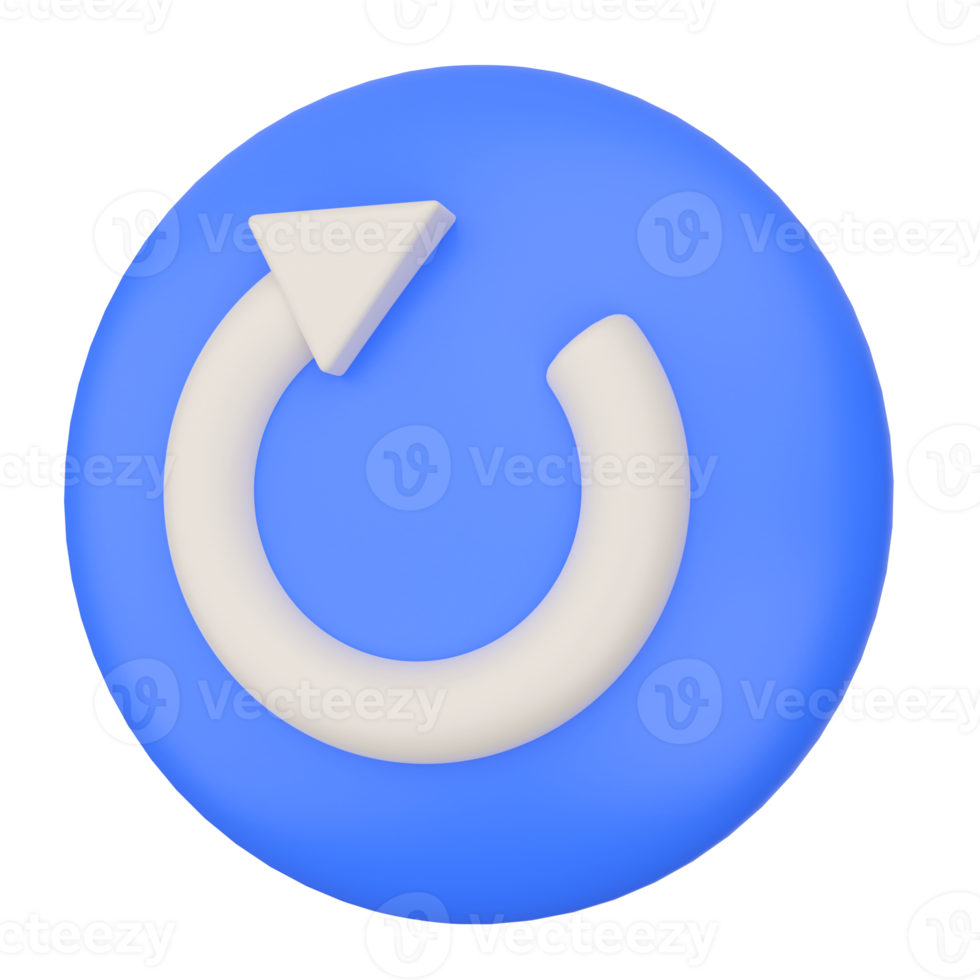 Repeat Button. 3D rendering. png