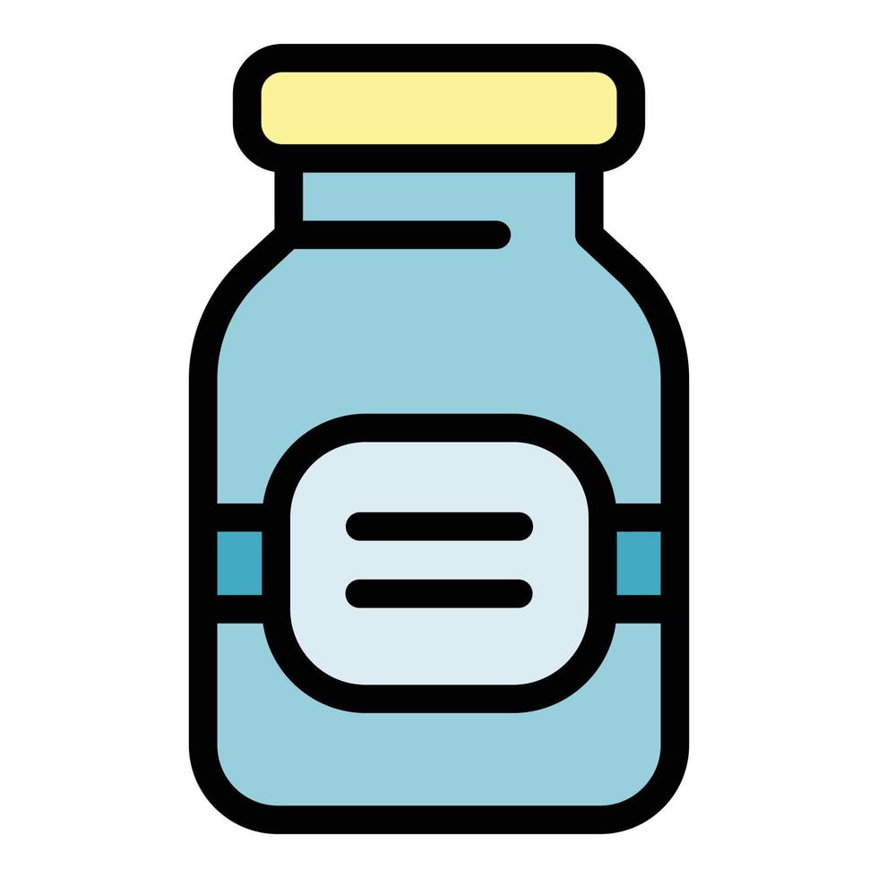 Sport nutrition glass jar icon color outline vector