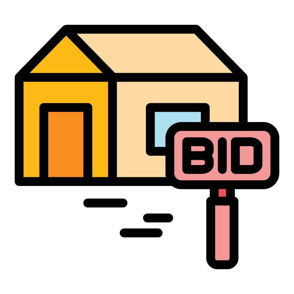 House bid icon color outline vector