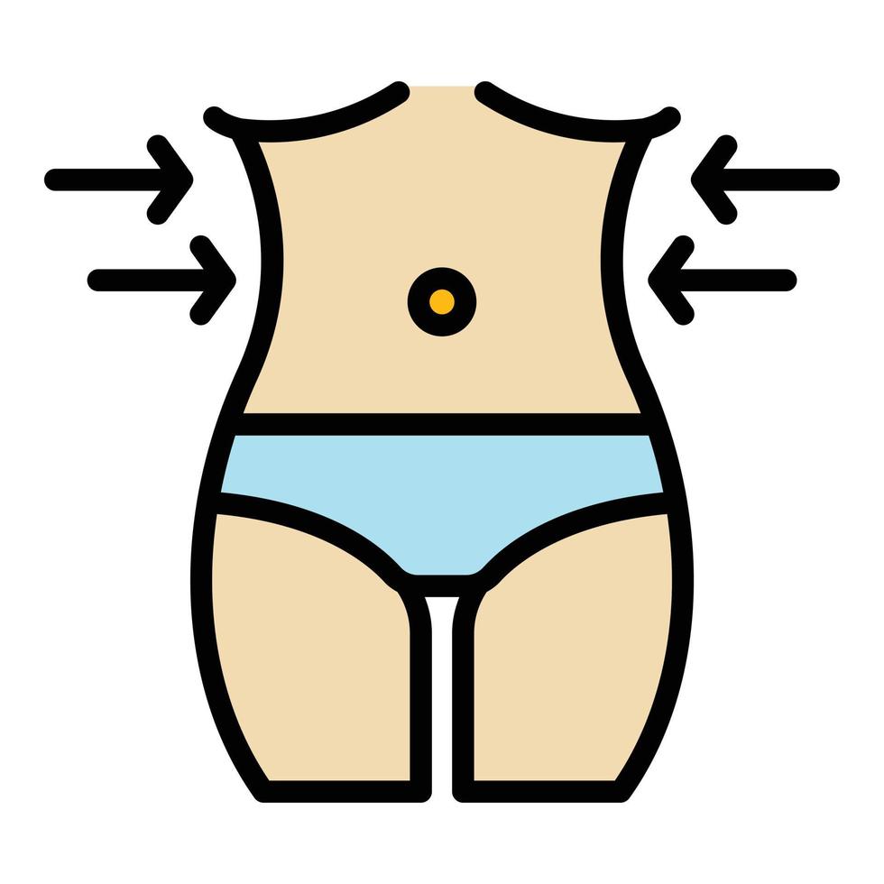 Fit body icon color outline vector
