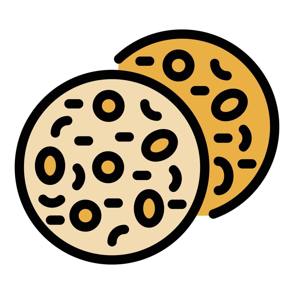 vector de contorno de color de icono de galletas de grano