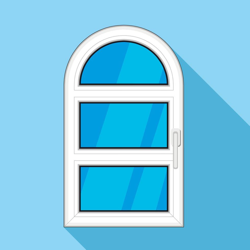 One door arched plastic window icon vector