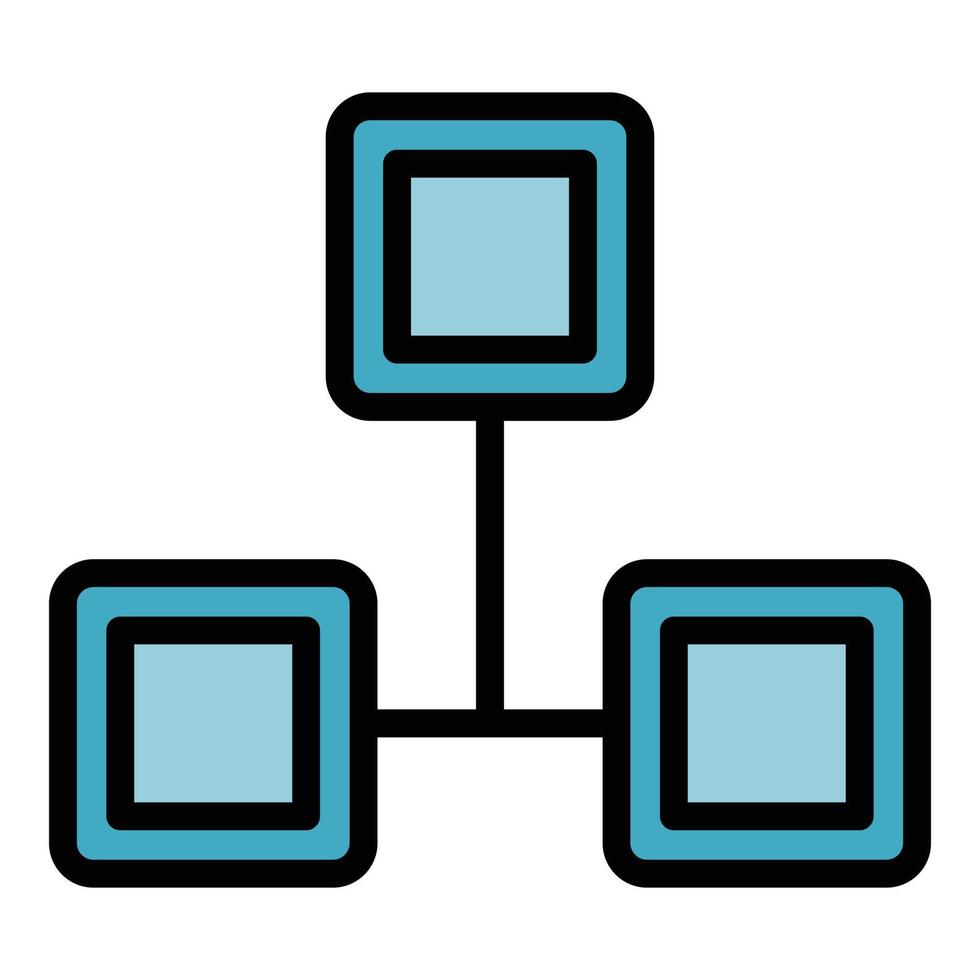 Acquaintance scheme icon color outline vector