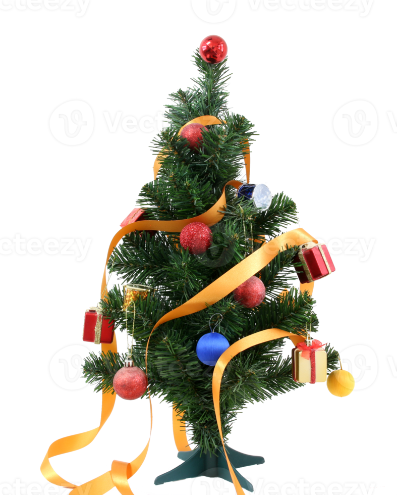 Decorated Christmas tree for new year isolated on transparent background png file