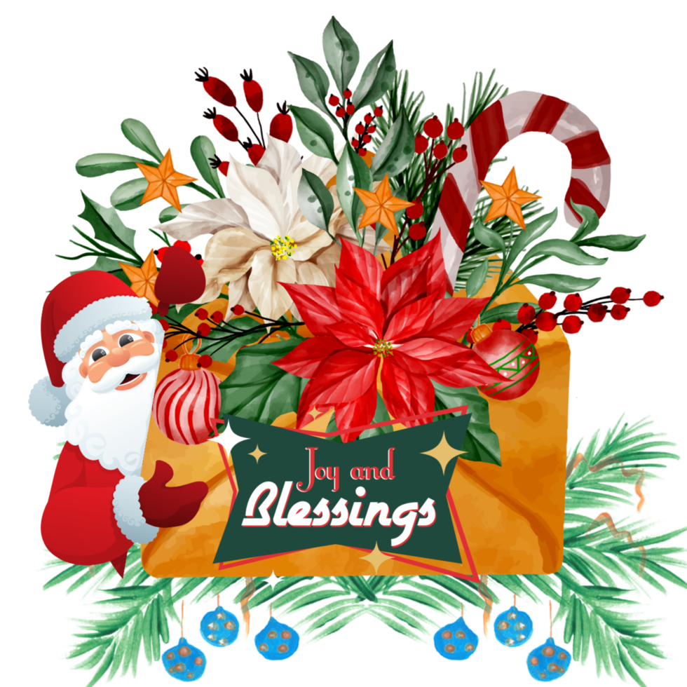 Joy and Blessings Christmas Gift png