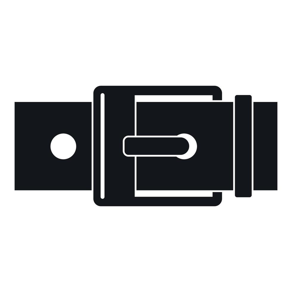 Belt with square buckle icon, simple style vector