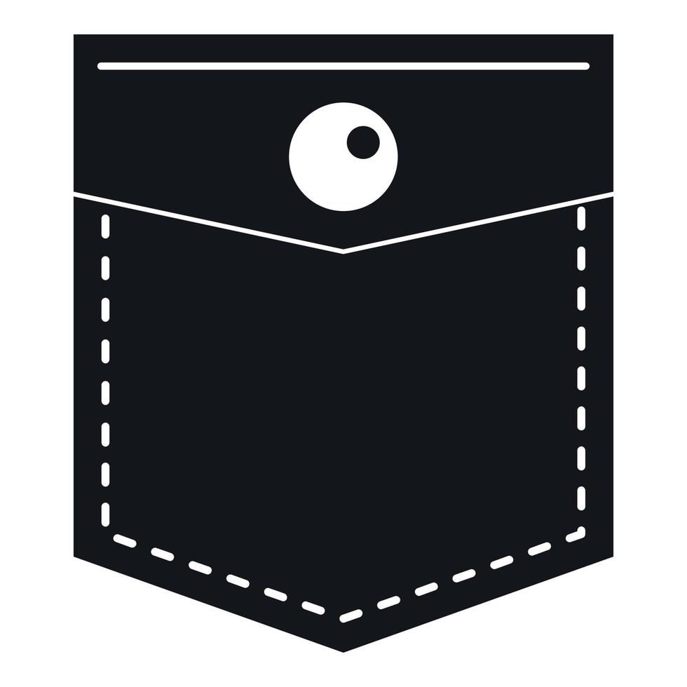 icono de símbolo de bolsillo negro, estilo simple vector