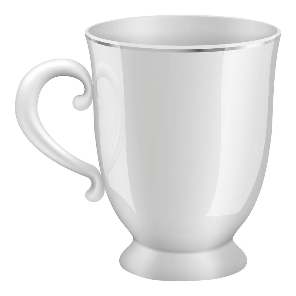 White tea cup mockup, realistic style vector