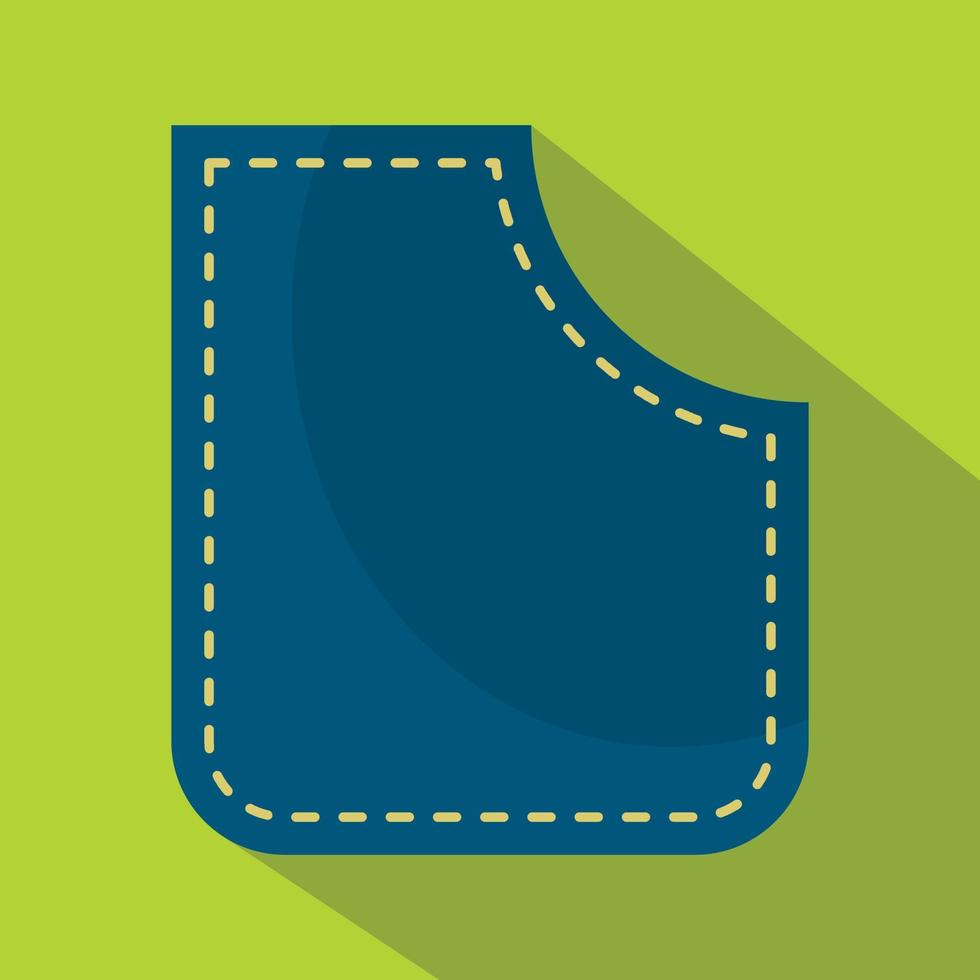 Blue pocket icon, flat style vector