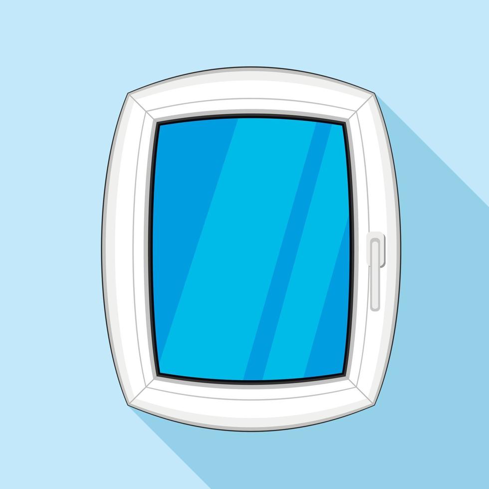 Plastic window icon, flat style vector