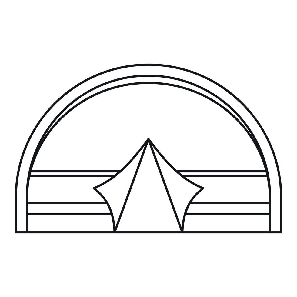 carpa de cúpula grande para icono de camping, estilo de esquema vector