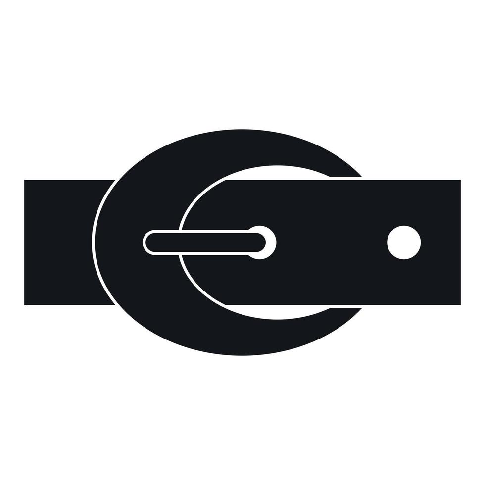 Oval belt buckle icon, simple style vector