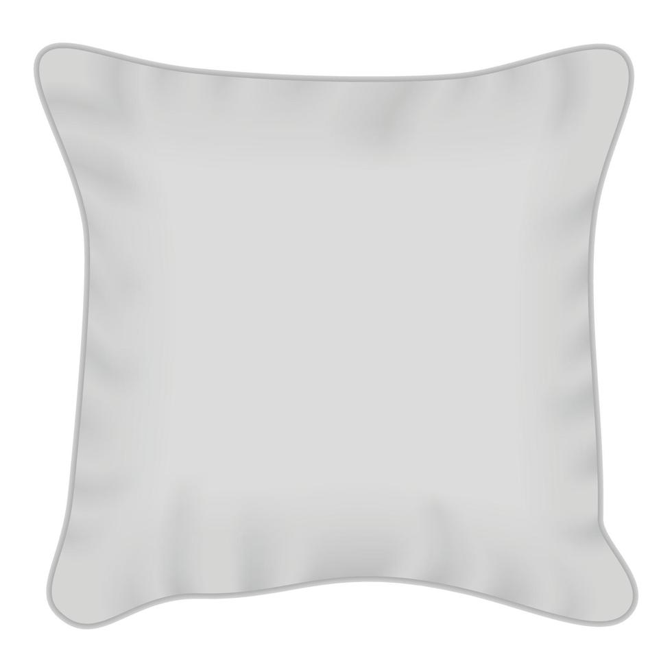 White square pillow mockup, realistic style vector