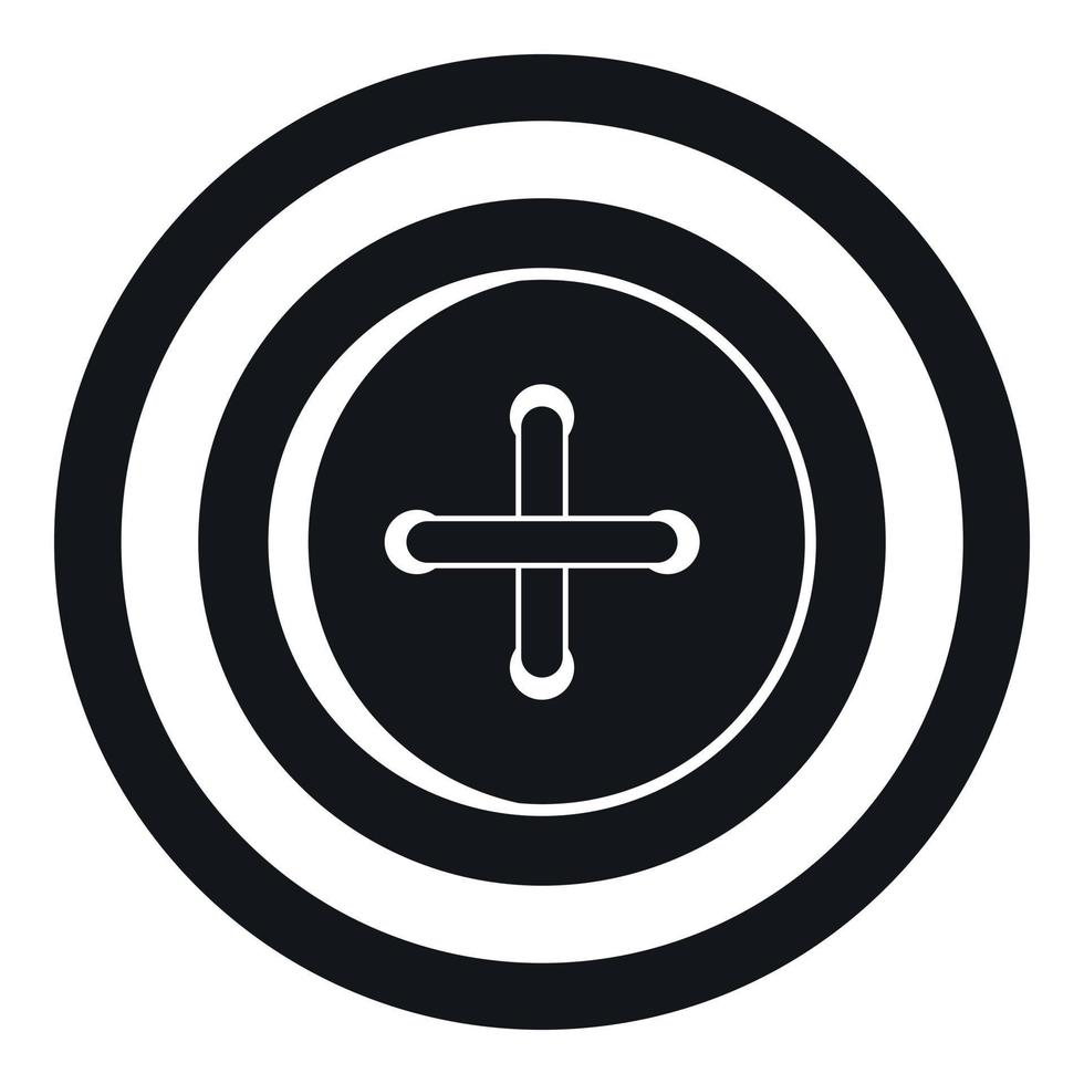 Sewing button with a thread icon, simple style vector