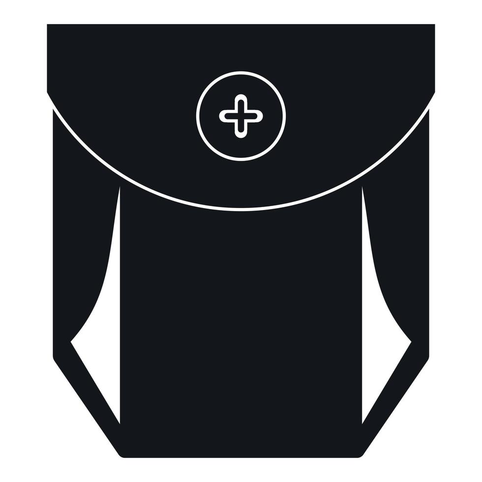 Jeans pocket with button icon, simple style vector