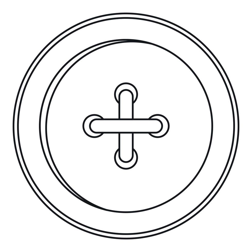 Round sewn button icon, outline style vector