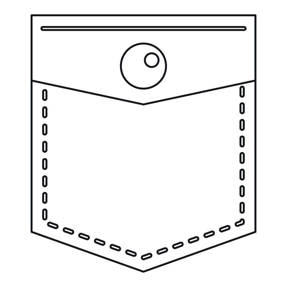 Pocket icon, outline style vector