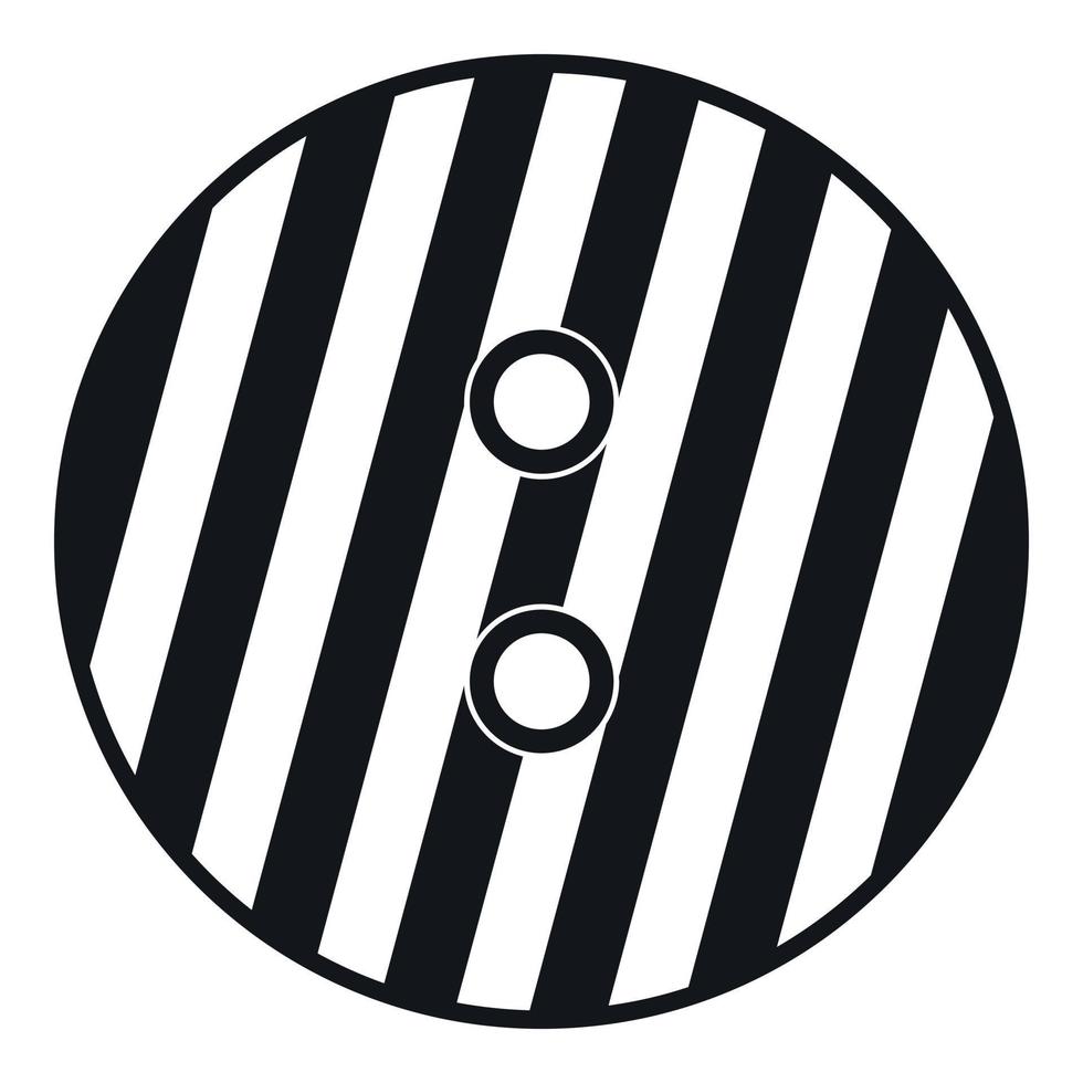 Striped sewing button icon, simple style vector