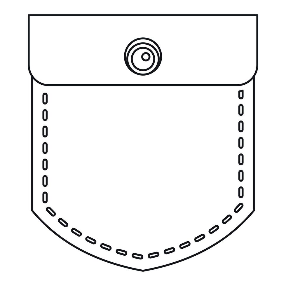 bolsillo con un icono de botón, estilo de esquema vector