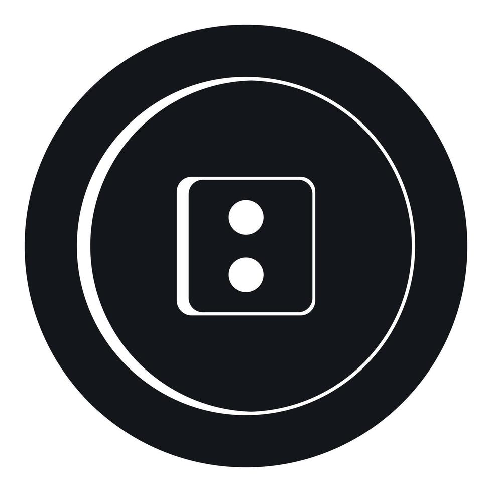 Dress round button icon, simple style vector