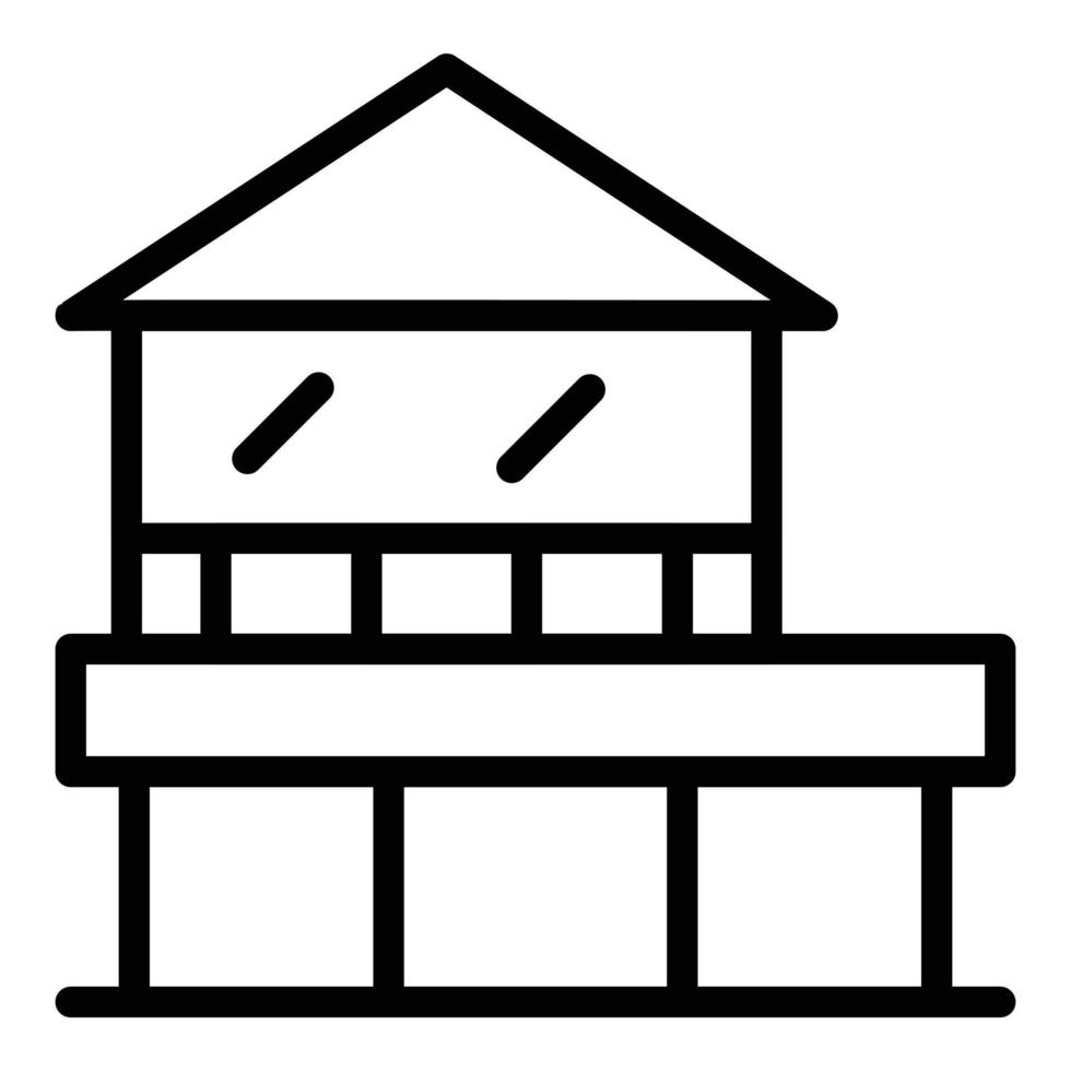 Seaside house icon outline vector. Cabin forest vector