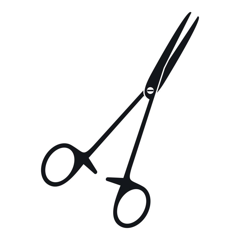 Medical clamp scissors icon, simple style vector