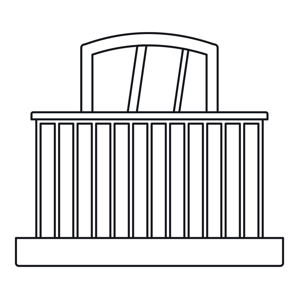 Balcony with railing icon, outline style vector