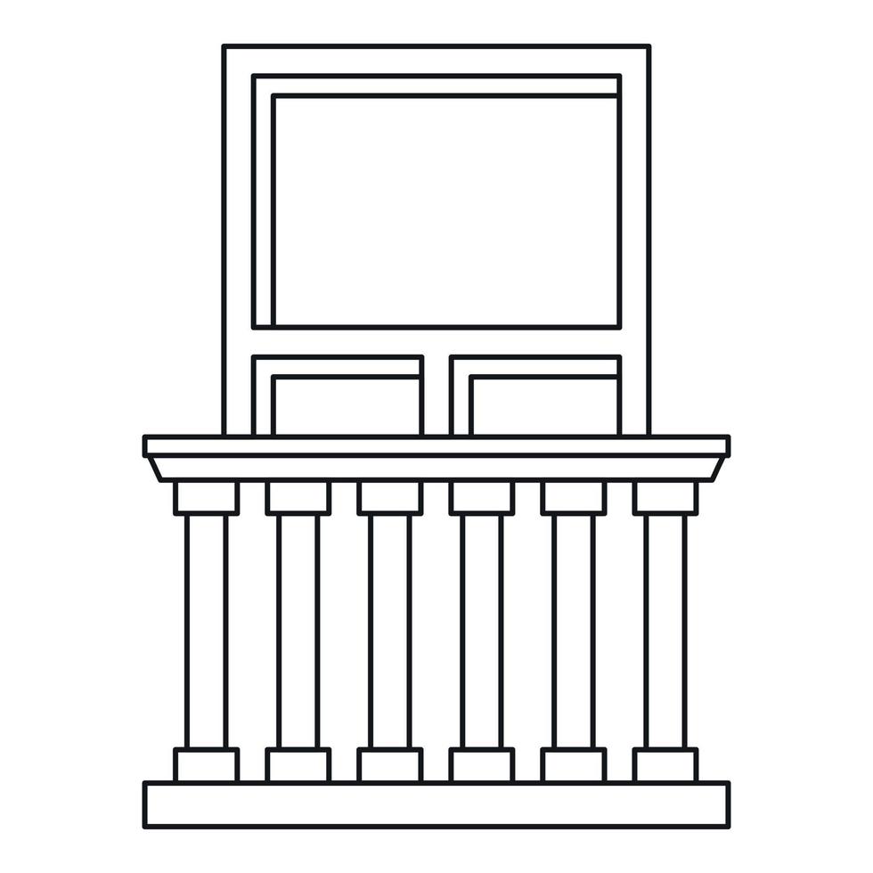 Balcony in classic style icon, outline style vector