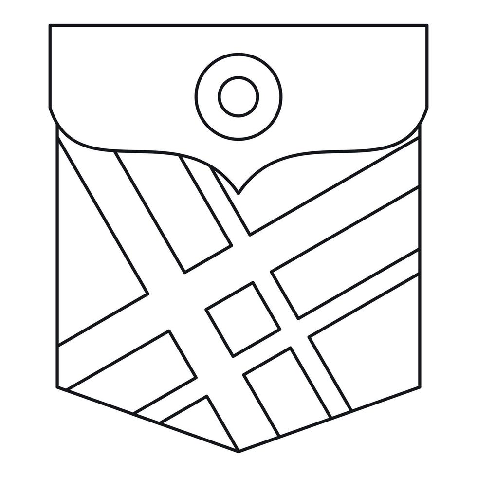 Fashion pocket for shirt icon, outline style vector