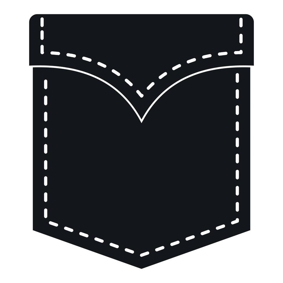 Black valve pocket icon, simple style vector