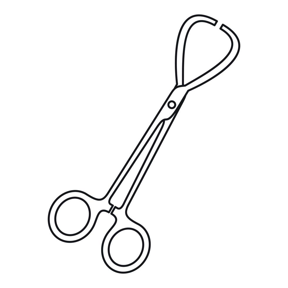 Stainless medical clamp scissors icon vector