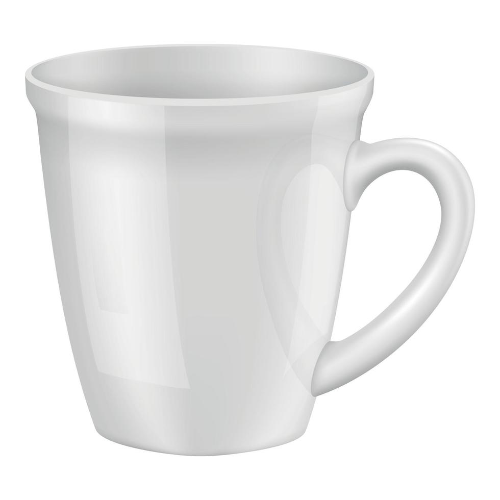 taza blanca vacía i maqueta, estilo realista vector