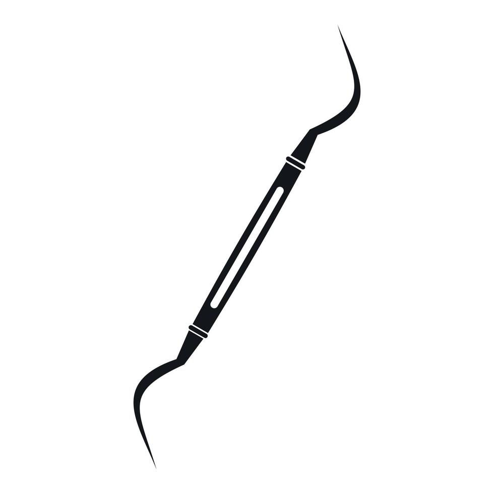 Dental instrument, probe icon, simple style vector