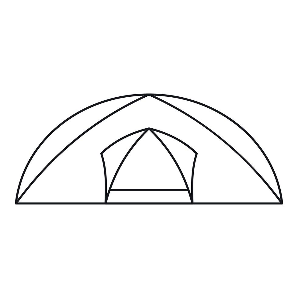 Tourist semicircular tent icon, outline style vector