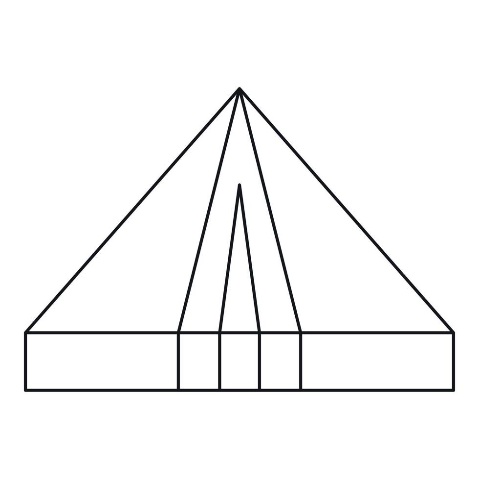 icono de carpa triangular turística, estilo de contorno vector