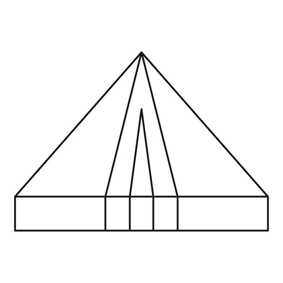 Tourist triangle tent icon, outline style vector